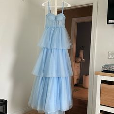 Baby Blue Prom Dress, Never Worn, Brand New With Tags, Size:0, Bought For $166, Selling For $90 Obo Baby Blue Prom Dress, Baby Blue Prom Dresses, Prom Dresses Blue, Baby Blue, Prom Dress, Colorful Dresses, Prom Dresses, Prom, Womens Dresses