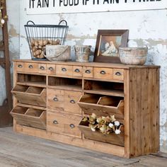 Pantry Counter-Furniture | Iron Accents Pantry Counter, Wooden Pantry, Painted Fox Home, Rustic Farmhouse Furniture, Pallet Kitchen, Farmhouse Pantry, Farmhouse Furniture, General Store, Kitchen Pantry