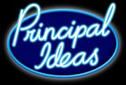 the logo for pineapple ideas is shown in blue and white letters on a black background