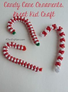 candy cane ornament craft for kids to make