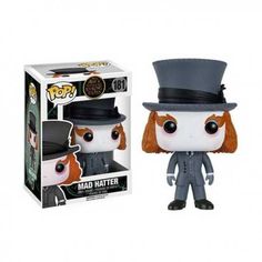 the mad hatter pop vinyl figure is shown in front of a white box with an orange hair