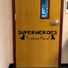 Superheroes Trained Here Wall Decal, Superheroes decal, Superhero theme decor, Superhero classroom Classroom Door Preschool, Classroom Decor Kindergarten, Superhero Math, Hero Classroom Theme, Home Playroom, Superhero Quotes, School Display, Superhero Classroom Theme, Superhero Classroom