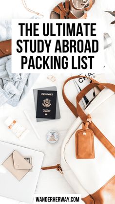 the ultimate travel packing list for the ultimate trip with luggage, passport and other items