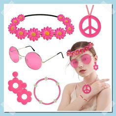 [Ad] Prices May Vary. 70S Hippie Accessories: Our Disco 70S Accessories For Women Include 6 Flower 70S Headband For Women, 6 Round Hippie Glasses, 6 Flower Hippie Earrings, 6 Peace Sign Necklace And 6 Cute Wristband. This Is The Perfect Quick Hippie Costume Combo For Any Hippie Costume Outfit For Women, Halloween Costumes Or 60S, 70S Party. With These Hippy Accessories For Women, You Will Be The Center Of Attention! Classic And Fashion: These 60S #70sdiscopartyoutfit 70s Headband, 70s Outfits Party, 60s Accessories, Hippie Glasses, 70s Accessories, Hippie Sunglasses, Floral Hair Wreath, Hippie Accessories, Hippie Headbands