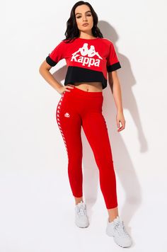 Express your brand loyalty with The KAPPA Womens 222 Banda Balimnos Crop Top. This short sleeved crop top showcases the brand’s bold logo at the front and as well as patterned along the sleeves on satin logo tape. Complete with a crewneck collar and cotton composition, this cropped t-shirt provides a chic streetwear edge to any ensemble. Style with track pants and chunky sneakers, or try it with high waisted jeans and a beret.  - 100% cotton - Machine wash cold - 18” shoulder to hem - 12.5” slee Sleeved Crop Top, Chic Streetwear, Special Event Dresses, Brand Loyalty, Bold Logo, Cropped T Shirt, Short Sleeve Cropped Top, High Waisted Jeans, Chunky Sneakers