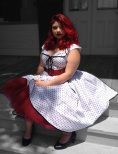 BlueBerryHillFashions: Rockabilly Polka Dot Cutie | xs to 4x | Uber cute! Rockabilly Fashion Plus Size, Moda Pin Up, Plus Size Rockabilly, Rockabilly Girls