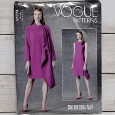 a woman's dress and jacket sewing pattern in two lengths, from the front to the back