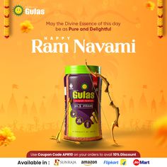 May this day bring peace, happiness and prosperity to you and your family.  Gulas Jaggery Powder wishes you a very sweet Ram Navami  Order now. Use coupon APR10 to avail 10% discount. Shopping links are in Bio Jaggery Powder, Sugar Replacement, Digital Advertising Design, Ram Navami, Advertising Ideas, Peace Happiness, Photoshop Tutorial Design, Digital Advertising, Photoshop Tutorial