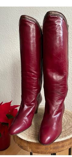 "Boots 1996 (G) „Bordeaux\" Ottorino Bossi Italian T.36 (EU size 36) Designer boots from  Ottorino Bossi  Size 36 Burgundy  Red Vintage (1996) Leather Boots 36,  Material completely leather colour Burgendy Made In Italy From Luxury Designer Ottorino Bossi.  Worn with light usage" Vintage Fitted Heeled Boots For Winter, Fitted Red Vintage Boots, Burgundy Knee-high Winter Boots, Winter Knee-high Burgundy Boots, Burgundy Knee-high Boots For Winter, Vintage Red Boots For Fall, Vintage Red Winter Boots, Vintage Formal Boots For Winter, Retro Fitted Boots For Formal Occasions