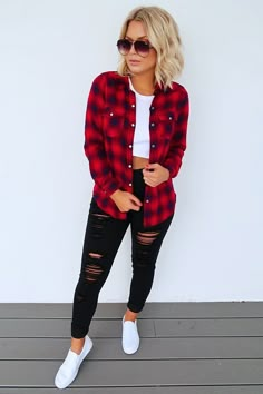 Plaid Shirt Outfits, How To Wear Leggings, Flannel Outfits, Red Flannel, Legging Outfits, Cute Fall Outfits, Fall Clothes, Fall Winter Style, Fall Fashion Outfits