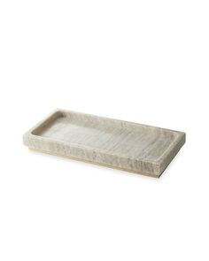 an empty wooden tray on a white background