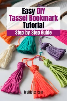 tassel bookmark with the title easy diy tassel bookmark