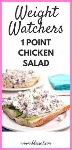 the weight watcher's point chicken salad recipe is shown on a white plate