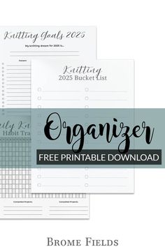 the free printable planner is shown in three different colors and sizes, with text overlay