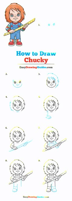 how to draw chucky from the flint family cartoon character drawing lesson for kids and beginners