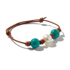 Turquoise Pearl and Leather Triple Knotted Bracelet – Joie DiGiovanni Bracelet Knot, Knotted Bracelet, Anklet Designs, Bracelet Knots, Pearl Leather, Bracelets Jewelry, Bracelet Crafts, Ankle Bracelets, Buying Jewelry