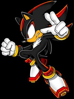 an image of a cartoon character in the style of sonic and his shadow suit,