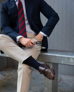 A classic striped necktie in colors navy-blue and cherry-red. This tie looks great in any season of the year. It is a tie that will also match well with most shirt and suit colors and patterns. We suggest wearing this tie with medium-blue dress shirt and light gray suit. Made from care-free microfiber - a fabric that looks and feels almost identical to silk, but is much more resistant to stains and wrinkles. It is the perfect textile for any daily wear necktie. Light Gray Suit, Light Grey Suits, Blue Shirt Dress, Gray Suit, Seasons Of The Year, Cherry Red