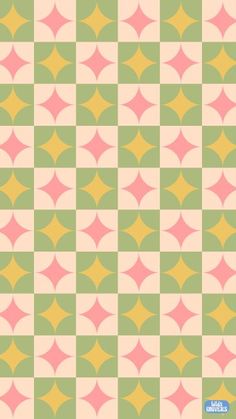 an abstract pattern with pink, yellow and green colors