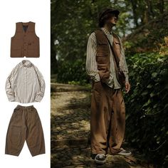 Cargo Vest, Striped Pant, Sweatpants Style, Mens Fashion Jeans, Blazer Set, Men Sweatshirt, Japanese Vintage, Vest Shirt, Cargo Pants Men