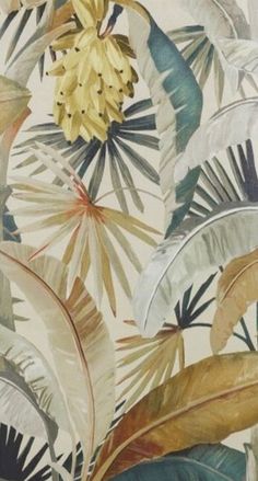 an image of a wallpaper with tropical leaves