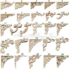 various types of decorative brackets and brackets