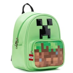 Accessorizing Is A Perfect Way To Express Your Style And Interests. Showcase Your Gamer Side With This Minecraft Mini Dome Backpack, Designed To Carry Just The Essentials While Leaving Your Hands Free To Build Your World. Great For Travel, With An Easy-Access Front Pocket For Fast Stashing On The Go. Material: Body: 100% Polyurethane; Lining: 100% Polyester Care: Spot Clean Country Of Origin: Imported Dimensions: 8.5" W X 10.5" H X 4.5" D. Width Is Measured Across The Bottom Of The Handbag. Hand Minecraft Bag, Minecraft Merch, Minecraft Backpack, Minnie Mouse Backpack, Green Backpack, Unicorn Poop, Green Backpacks, Room Things, Backpack For School