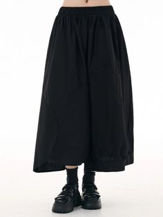 SIZE waist:64-102cm hip:200cm length:78/84cm Note: 1 inch = 2.54 cm, 1 cm = 0.39 inch Measurement by hands allow 2-3cm errors which is normal Black Loose Fit Wide Leg Maxi Skirt, Baggy Black Skirt For Spring, Baggy Black Maxi Skirt For Spring, Black Baggy Maxi Skirt For Spring, Black Wide-leg Maxi Skirt, Black Cotton Bottoms With Gathered Skirt, Black Maxi Skirt With Pockets, Black Long Skirt With Voluminous Fit, Black Patchwork Skirt