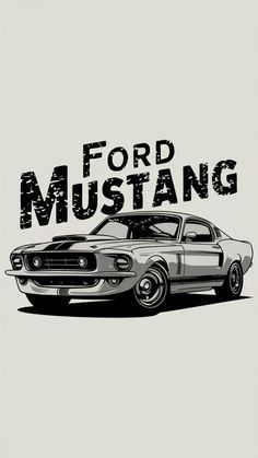 an old mustang car with the words ford mustang on it