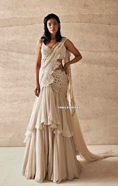 Varun Nidhika Collection, Indo Western Lehenga Wedding, Varun Nidhika, Sangeet Lehengas, Indo Western Saree, Indian Outfits Modern, Saree Gowns, Haldi Outfits, Trendy Outfits Indian