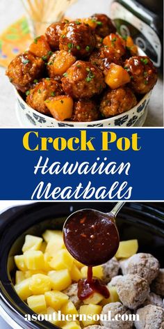 crock pot hawaiian meatballs with pineapple salsa