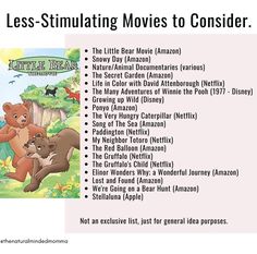 an image of the movie list for les - stimulating movies to cons