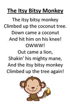 a poem with an image of a monkey holding a banana