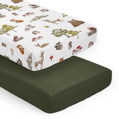 an image of a baby bed with animals on it