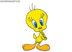 an image of a cartoon character with blue eyes and yellow tail, looking to the side