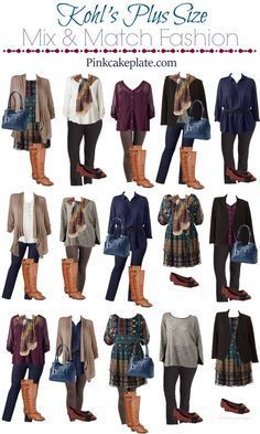 Kohls Outfits, Plus Size Capsule Wardrobe, Mix Match Outfits, Plus Size Fashion Tips, Plus Size Fall, Plus Size Style, Plus Sized