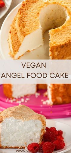 The Best Angel Food Cake (Dairy-Free & Egg-Free) Vegan Angel Food Cake, Best Angel Food Cake, Fluffy Light, Vegan Cake Recipes, Angel Food Cake, Food Cake