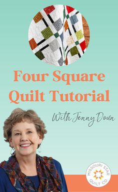 Try making this Quick & Easy Simple Four Square Quilt! Jenny demonstrates how to make a gorgeous 4 square quilt using 5 inch squares of precut fabric (charm pack). Four Square Quilt, Charm Pack Quilts, Easy Quilt, Maywood Studios, Quilt Tutorial