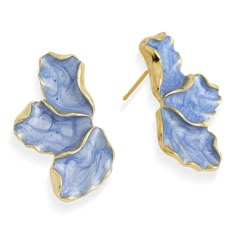 PRICES MAY VARY. Elegant flower petal stud earrings, irregular floral leaf design, enamel dazzling fine sparkle, classic and timeless, special fashion accessories that adds a touch of elegance to your everyday look. Cute sweet ear stud, push back for pierced ears, perfect for both daily casual business work and formal event parties. 14K gold plated brass, lightweight, fade-resistant, lead free, nickel free, hypoallergenic and comfortable to wear, making them a durable and long-lasting choice. Gr White Flower Earring, Petal Earrings, Floral Studs, Prom Style, Stud Jewelry, Flower Petal, Stud Earrings For Women, Elegant Flowers, Big Flowers