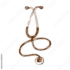 a stethoscope drawing on white paper