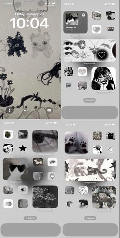 an iphone screen with many different pictures on it