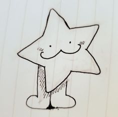 a drawing of a cartoon character with a star on it's head and arms