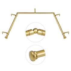 an image of a gold curtain rod with two handles and three bars on the end