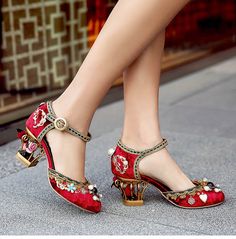 Italian Cookie, Flower Heels, Black Strap Heels, European Shoes, Caged Heels, Shoe Horn, Studded Heels, Blue Heels, Womens Wedding Shoes