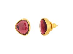 GURHAN, GURHAN Elements Gold Tourmaline Stud Earrings, 14x12mm Amorphous Tourmaline, Stud Earrings, Gold