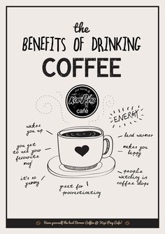 the benefits of drinking coffee poster