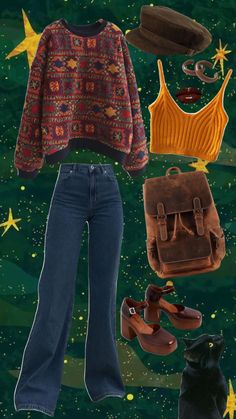 Artsy Earthy Aesthetic, Winter Hippy Outfits, Artsy Clothing Style, Retro Aesthetic Outfit Ideas, Artsy Fashion Aesthetic