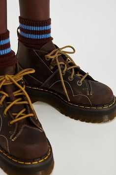 Dr. Martens Church Quad Shoe Boots | Free People Brown Shoes Boots, Cute Work Boots, Vintage Ankle Boots, Winter Shoes 2024 Women, Old Shoes Photography, Bratz Collage, Oversized Boots, Vintage Brown Boots, Work Boots Women