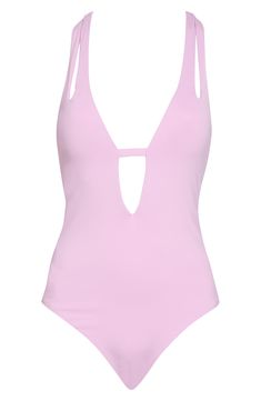 A plunging neckline and front cutout commands attention on this strappy one-piece swimsuit. Plunge neck Adjustable straps Soft cups Lined 87% nylon, 13% spandex Hand wash, line dry Imported Moisturizing Toner, Holiday Pajamas, Kids Uggs, Holiday Sweater, Cold Weather Accessories, Short Rompers, Dress Romper, Plunging Neckline