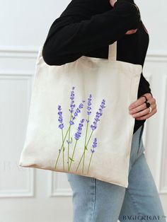 BagForLove - Botanical Print Tote Bag Decorated Tote Bags, Handpainted Tote, Diy Tote Bag Design, Painted Canvas Bags, Handpainted Tote Bags, Canvas Bag Diy, Totes Ideas, Sac Tote Bag, Preppy Bags